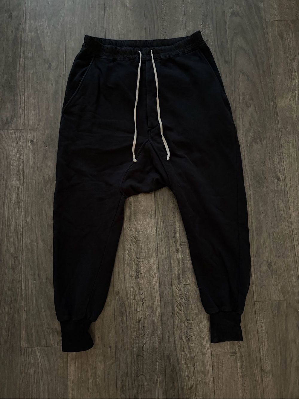 Rick Owen’s drksdw Black Men's Drawstring drop crotch sweat Pants